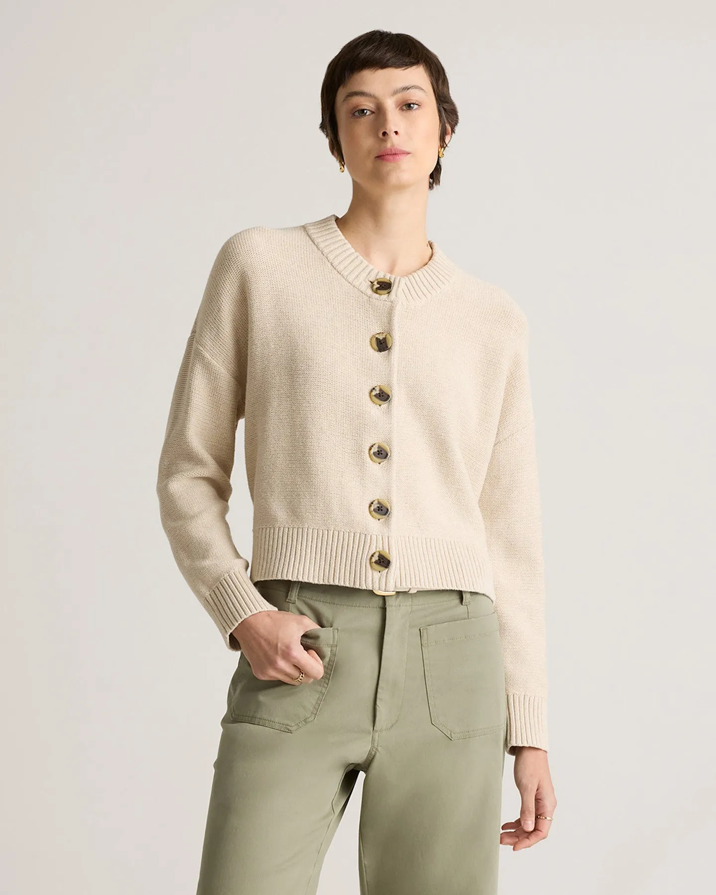 100% Organic Cotton Cropped Cardigan
