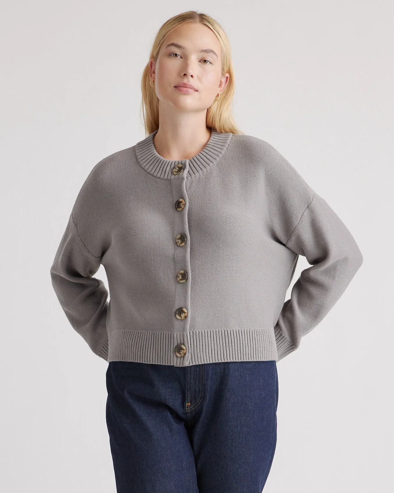 100% Organic Cotton Cropped Cardigan