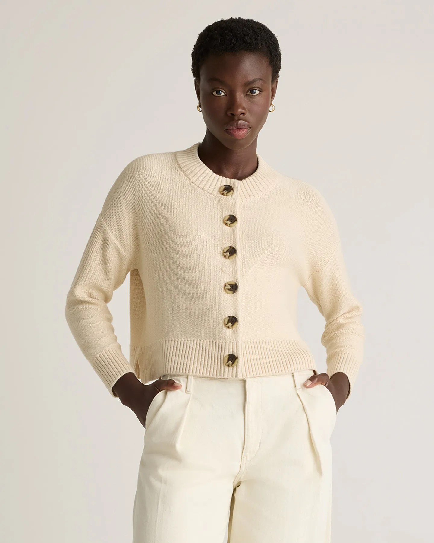 100% Organic Cotton Cropped Cardigan