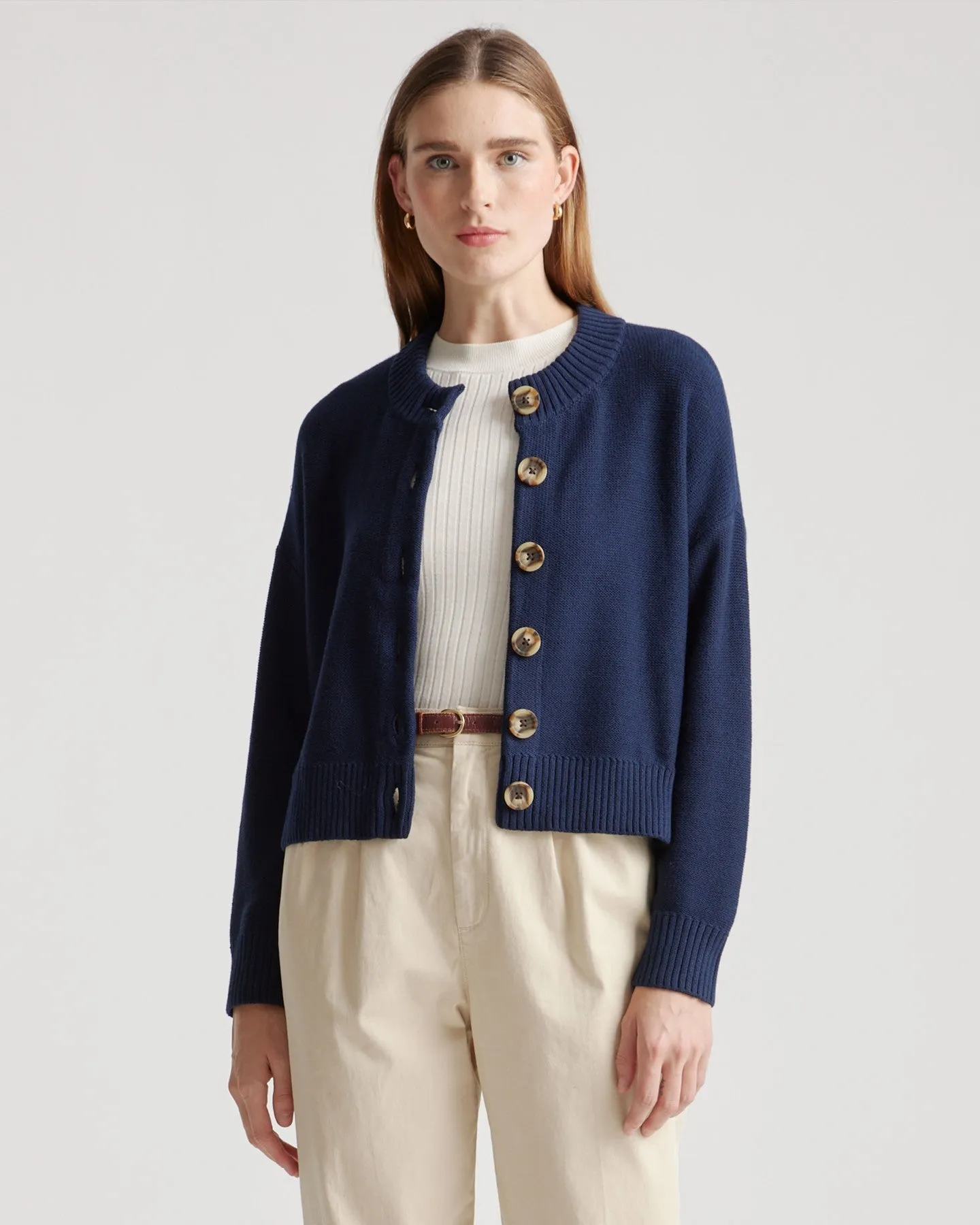 100% Organic Cotton Cropped Cardigan