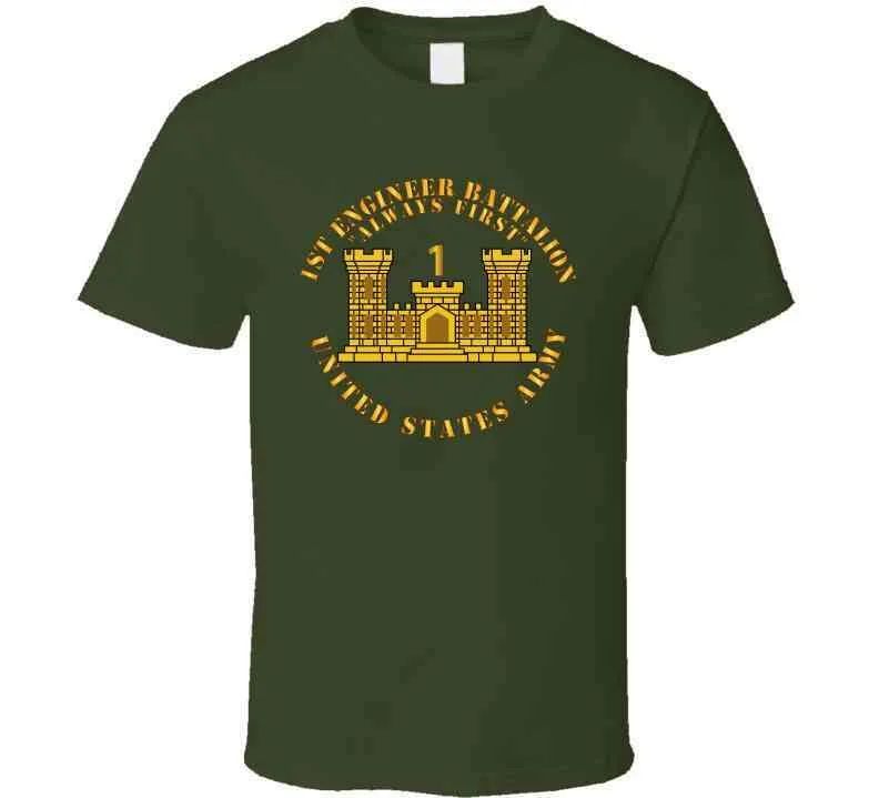 1st Engineer Battalion - Always First - Eng Branch Num - Us Army T Shirt, Hoodie and Premium