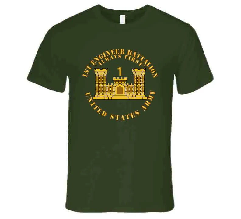 1st Engineer Battalion - Always First - Eng Branch Num - Us Army T Shirt, Hoodie and Premium