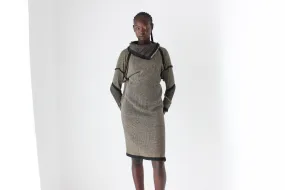 80s Anthea Crawford Woven Textured Sheath Dress