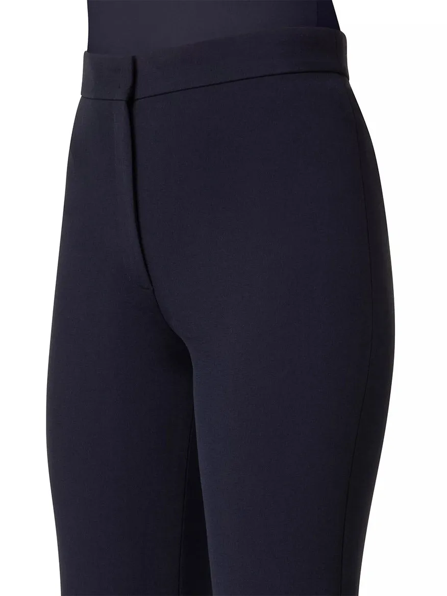 Akris Punto Courtney Crepe Boot-Cut Pants in Navy