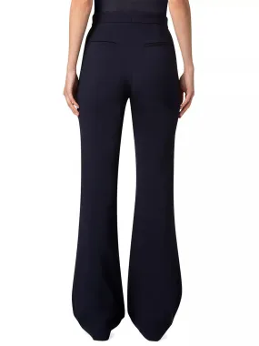 Akris Punto Courtney Crepe Boot-Cut Pants in Navy