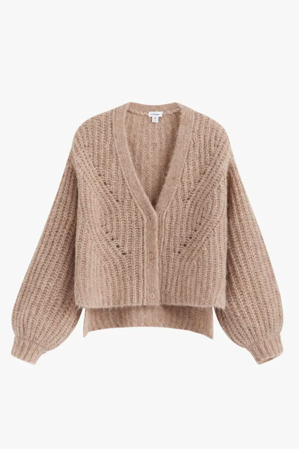 Alpaca Wool Cropped Cardigan