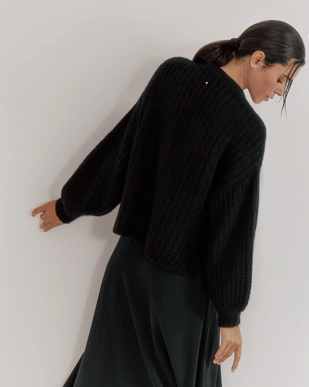 Alpaca Wool Cropped Cardigan