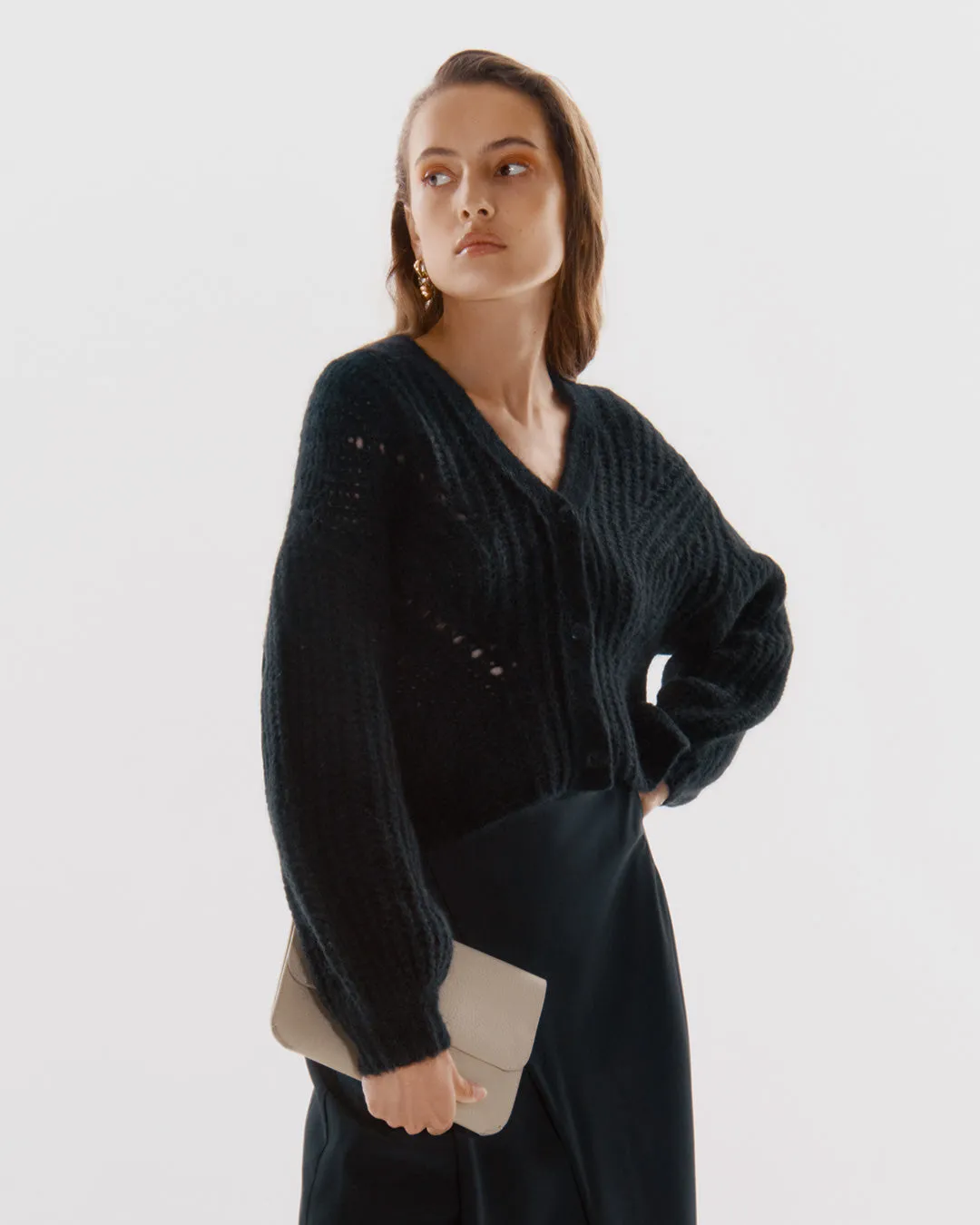 Alpaca Wool Cropped Cardigan