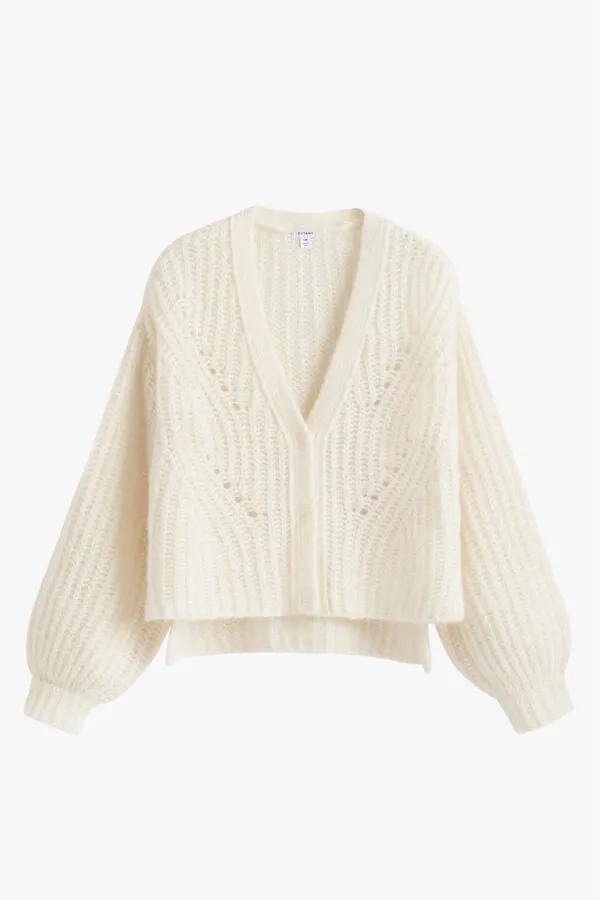 Alpaca Wool Cropped Cardigan