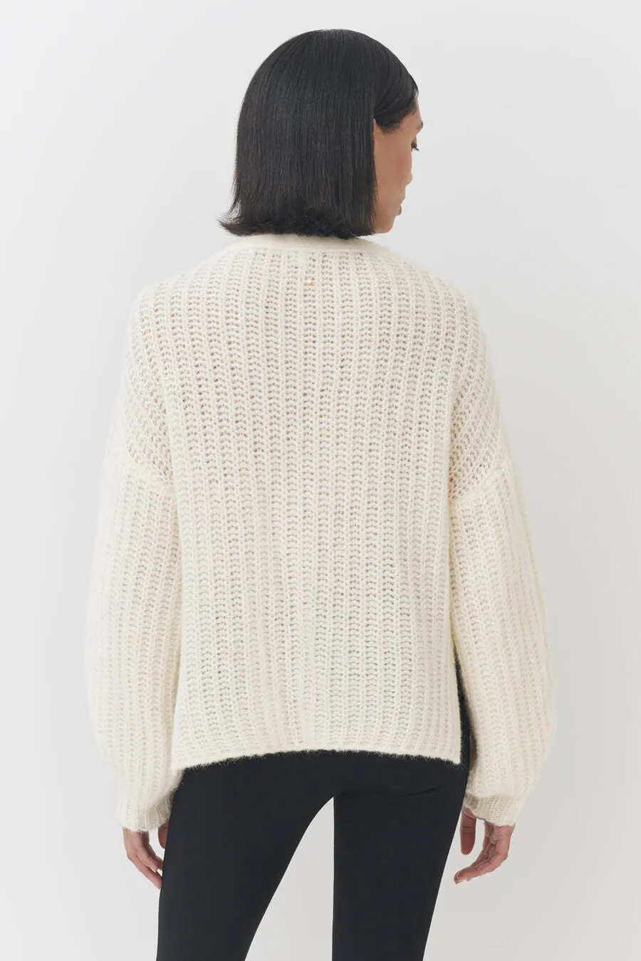 Alpaca Wool Cropped Cardigan