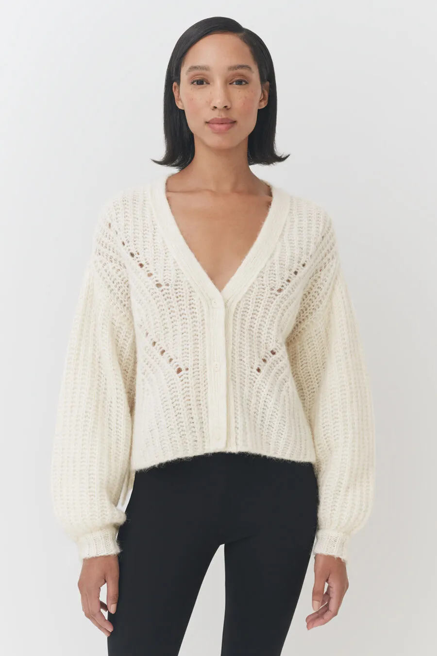 Alpaca Wool Cropped Cardigan