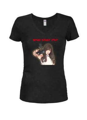 Anime - Who Shot Ya? Juniors V Neck T-Shirt