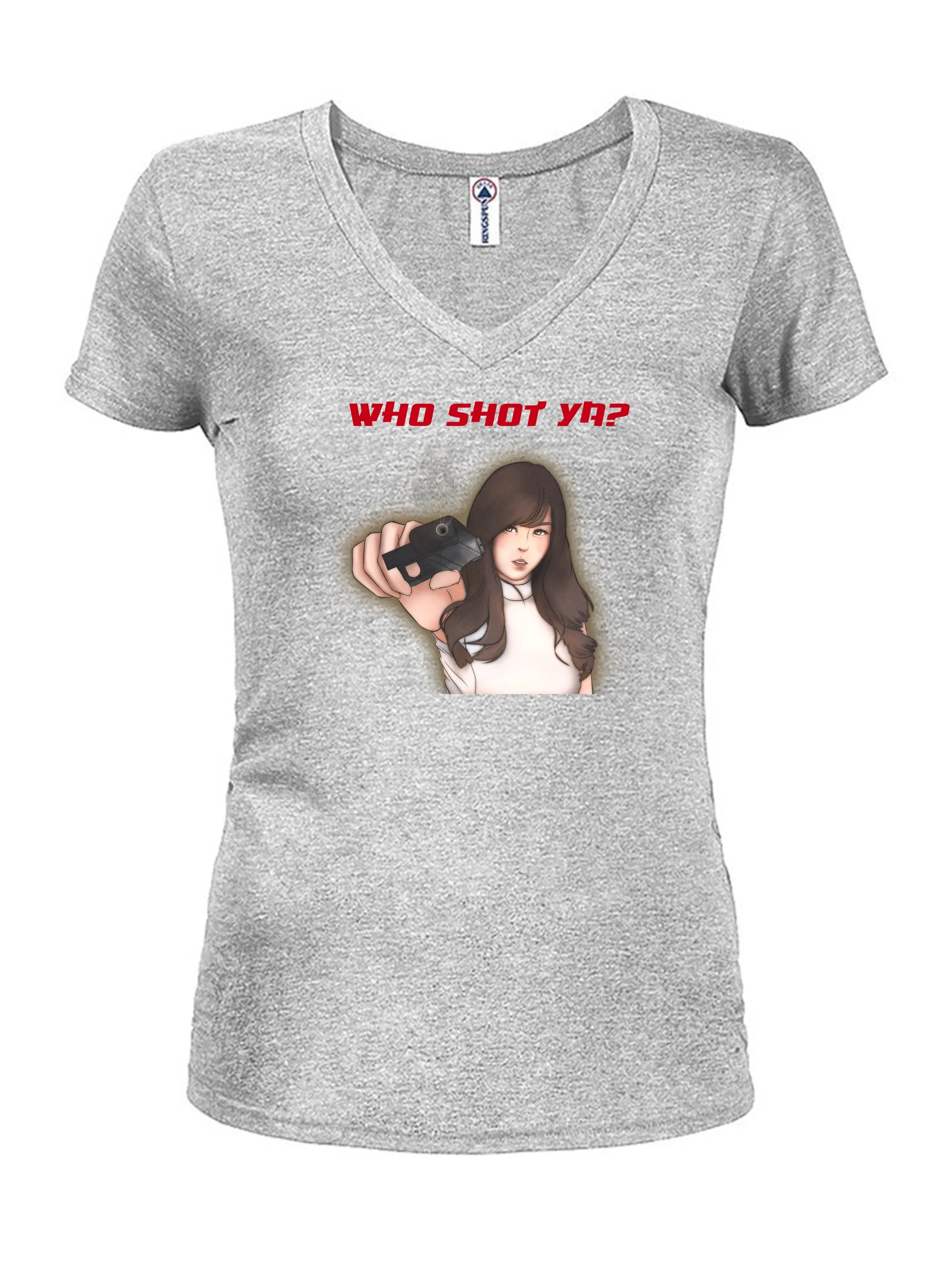 Anime - Who Shot Ya? Juniors V Neck T-Shirt