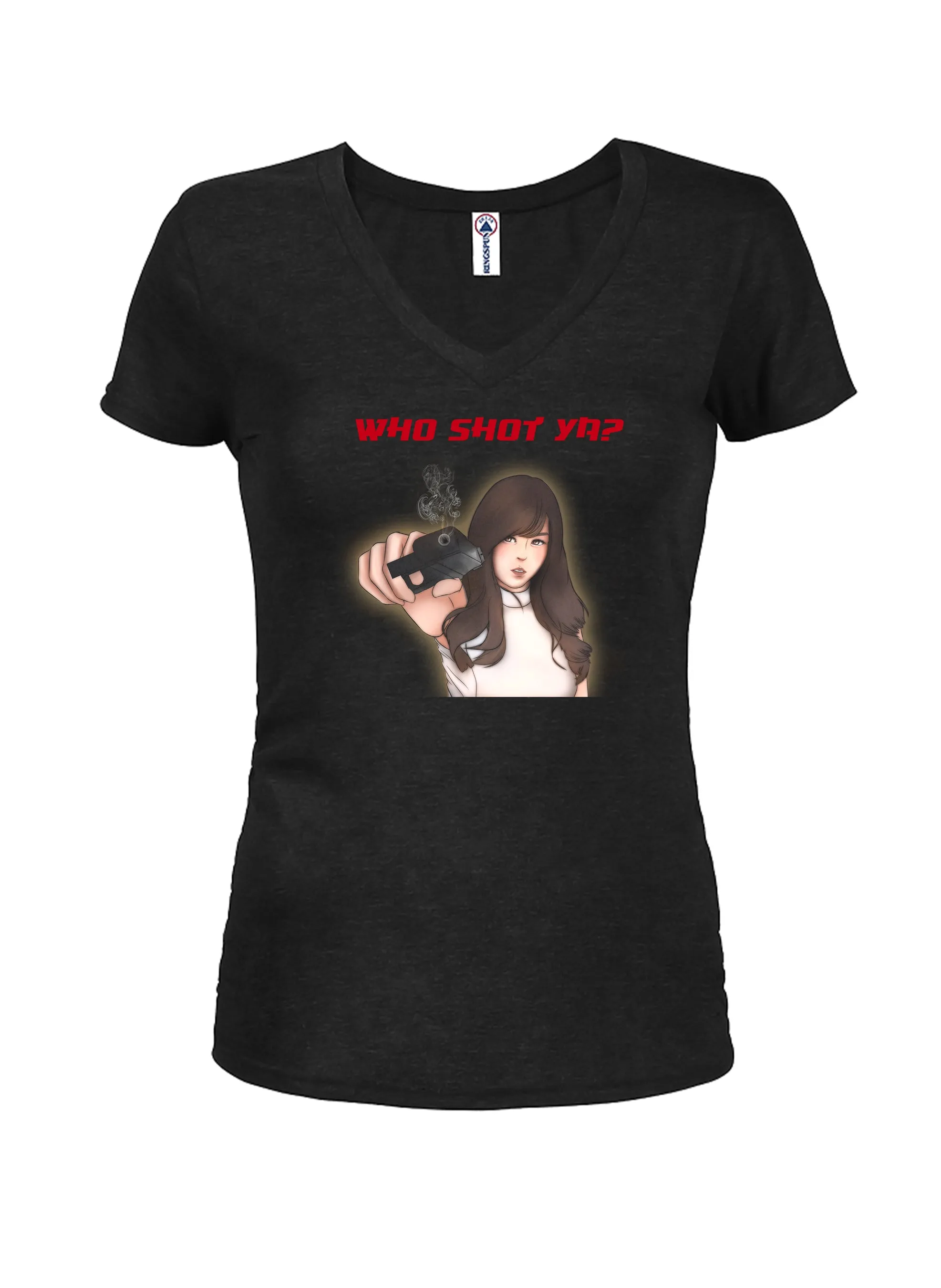 Anime - Who Shot Ya? Juniors V Neck T-Shirt
