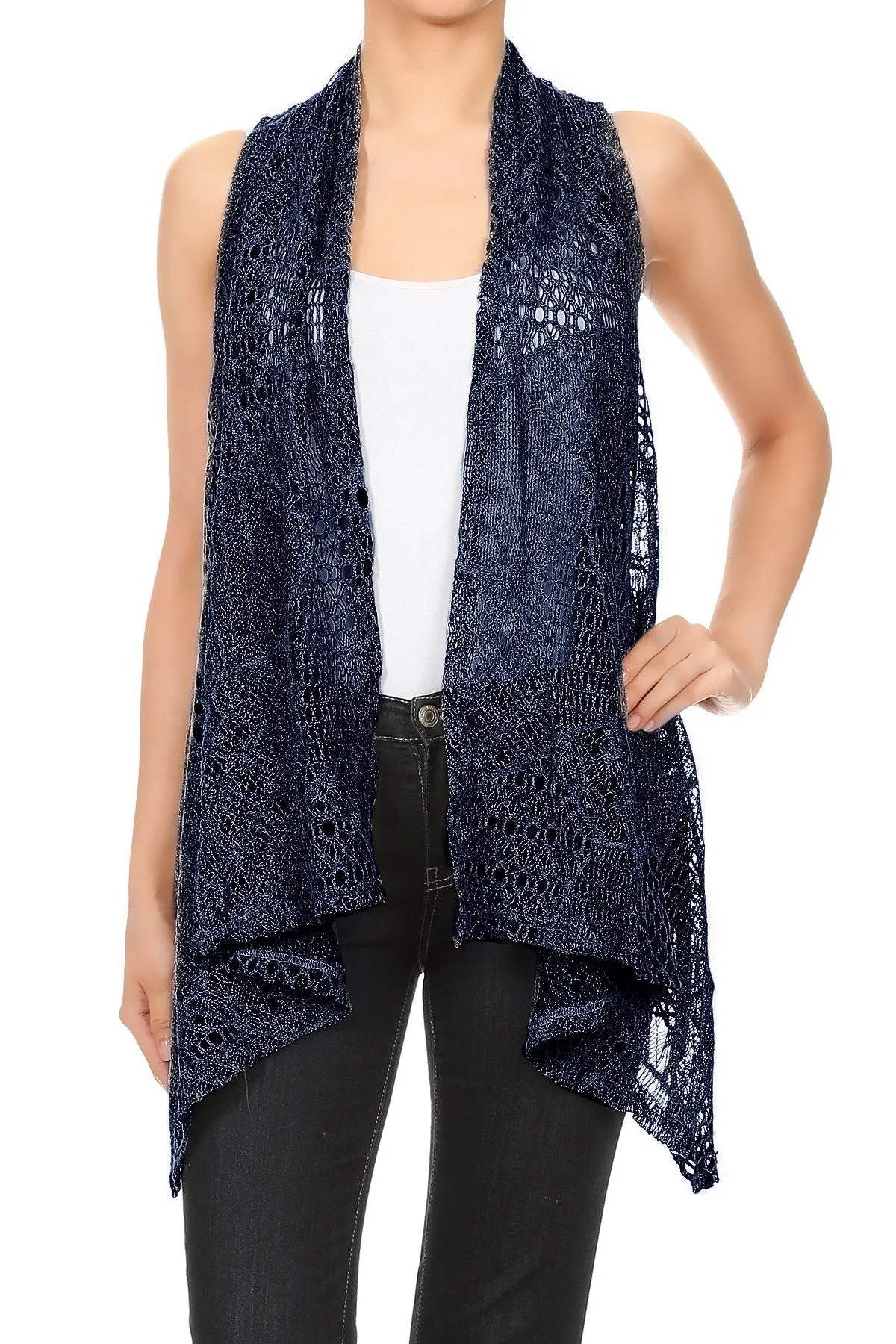 Anna-Kaci Womens Fringe Sequin Backless 1920s Flapper Cardigan