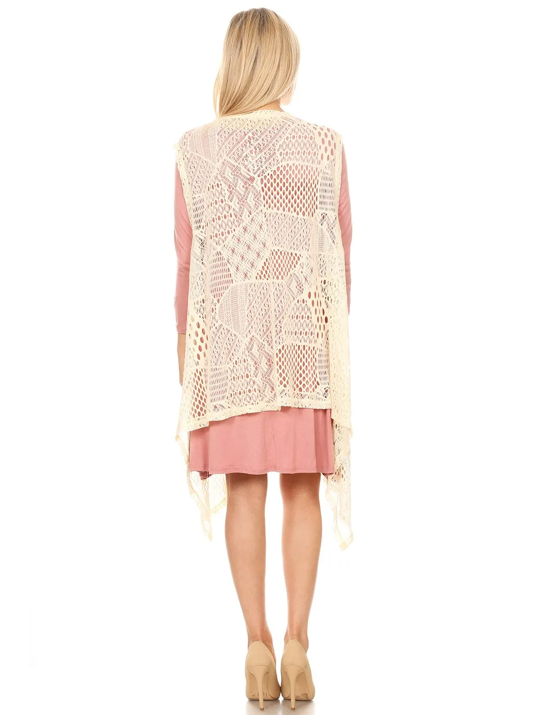 Anna-Kaci Womens Fringe Sequin Backless 1920s Flapper Cardigan
