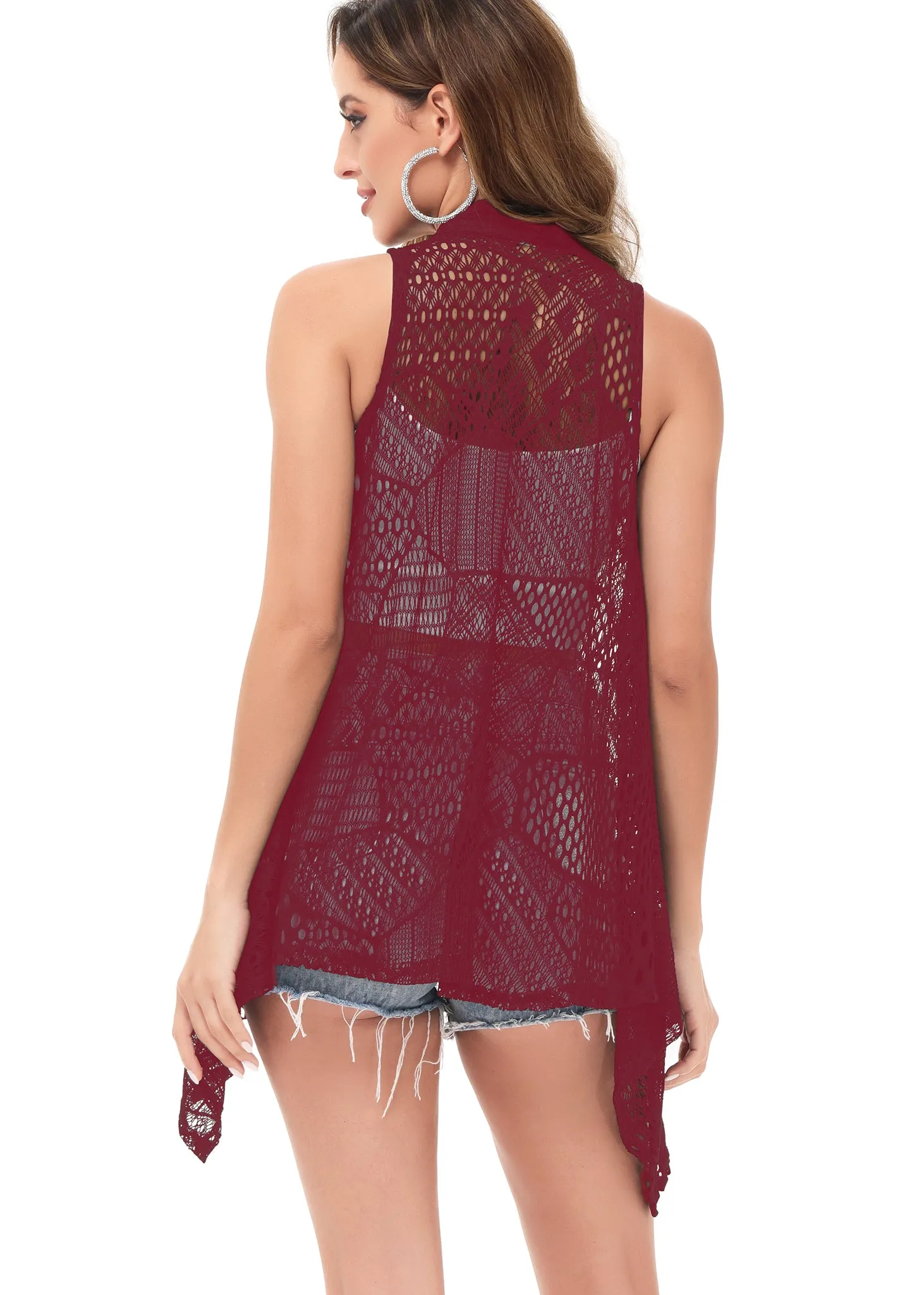 Anna-Kaci Womens Fringe Sequin Backless 1920s Flapper Cardigan