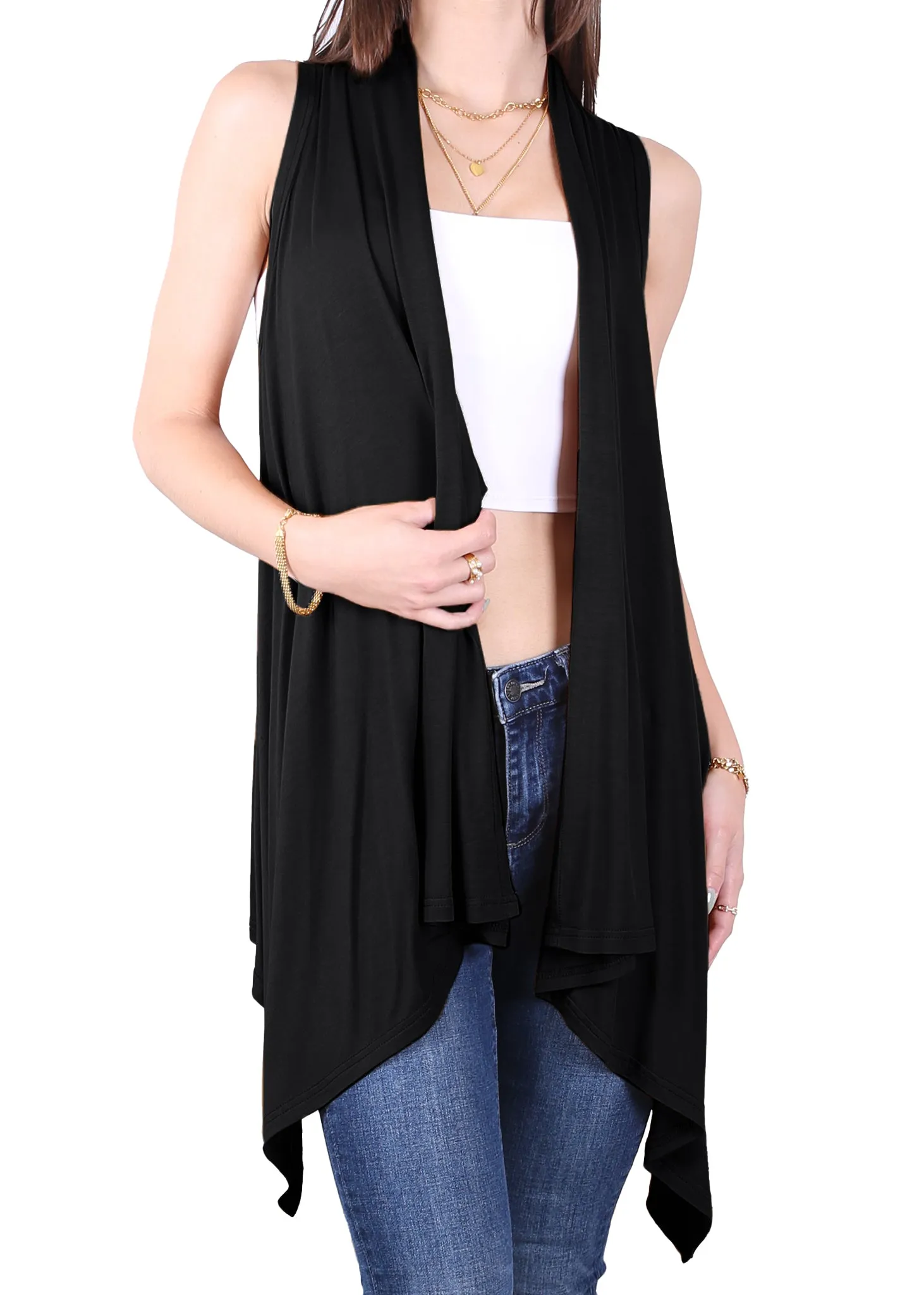 Anna-Kaci Womens Fringe Sequin Backless 1920s Flapper Cardigan