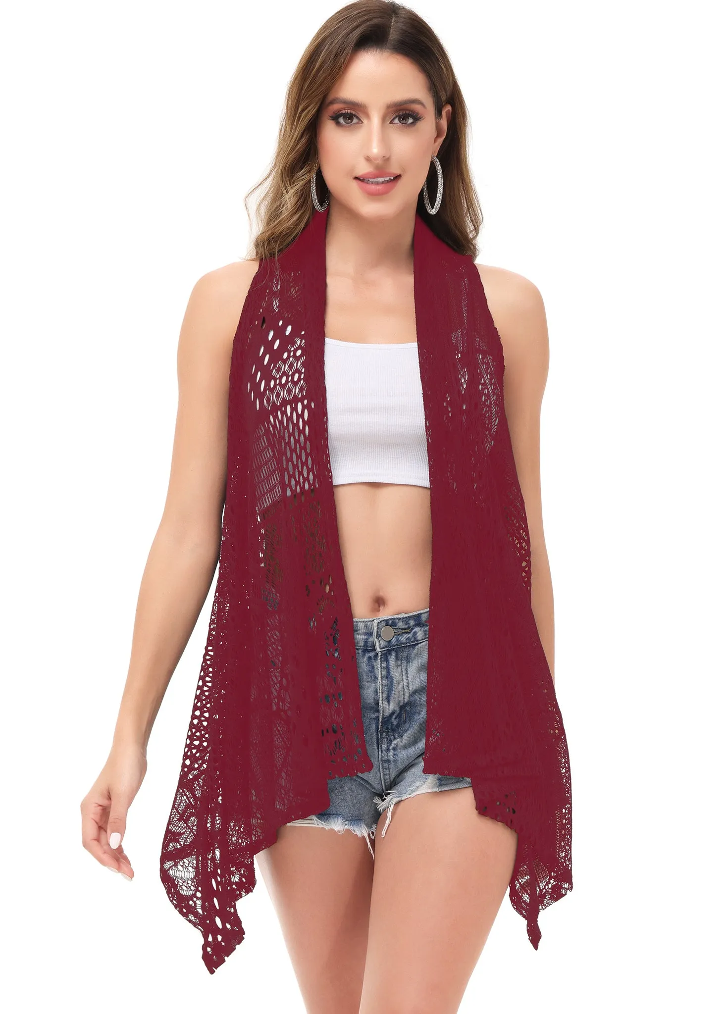 Anna-Kaci Womens Fringe Sequin Backless 1920s Flapper Cardigan