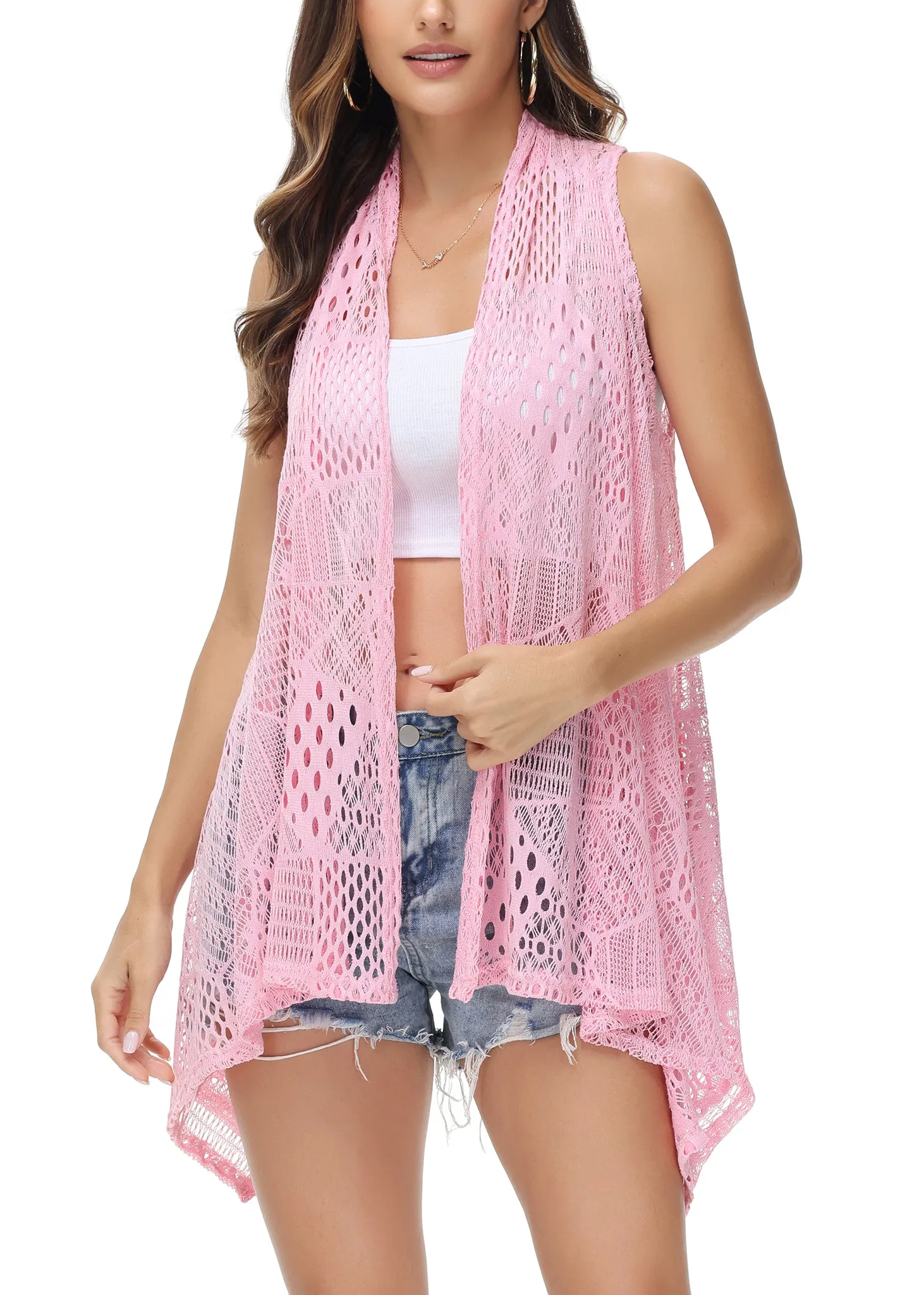 Anna-Kaci Womens Fringe Sequin Backless 1920s Flapper Cardigan