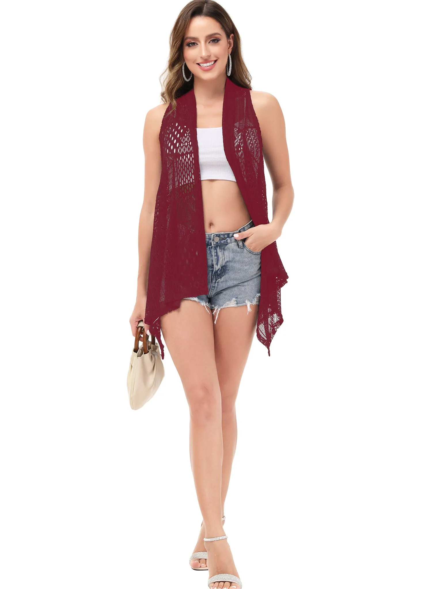 Anna-Kaci Womens Fringe Sequin Backless 1920s Flapper Cardigan