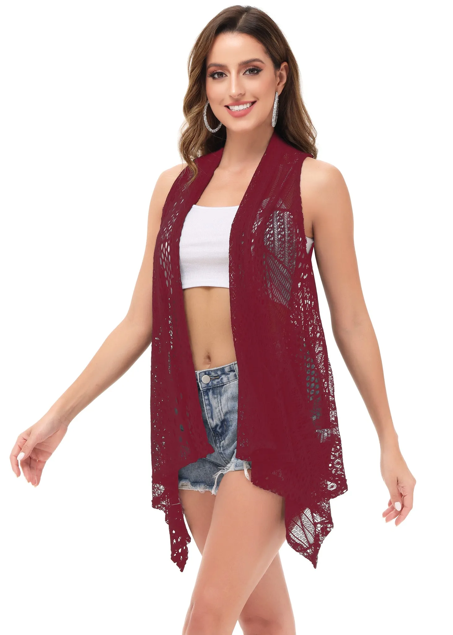 Anna-Kaci Womens Fringe Sequin Backless 1920s Flapper Cardigan