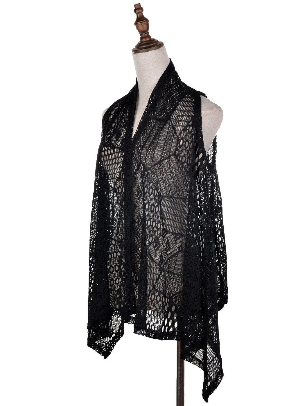Anna-Kaci Womens Fringe Sequin Backless 1920s Flapper Cardigan