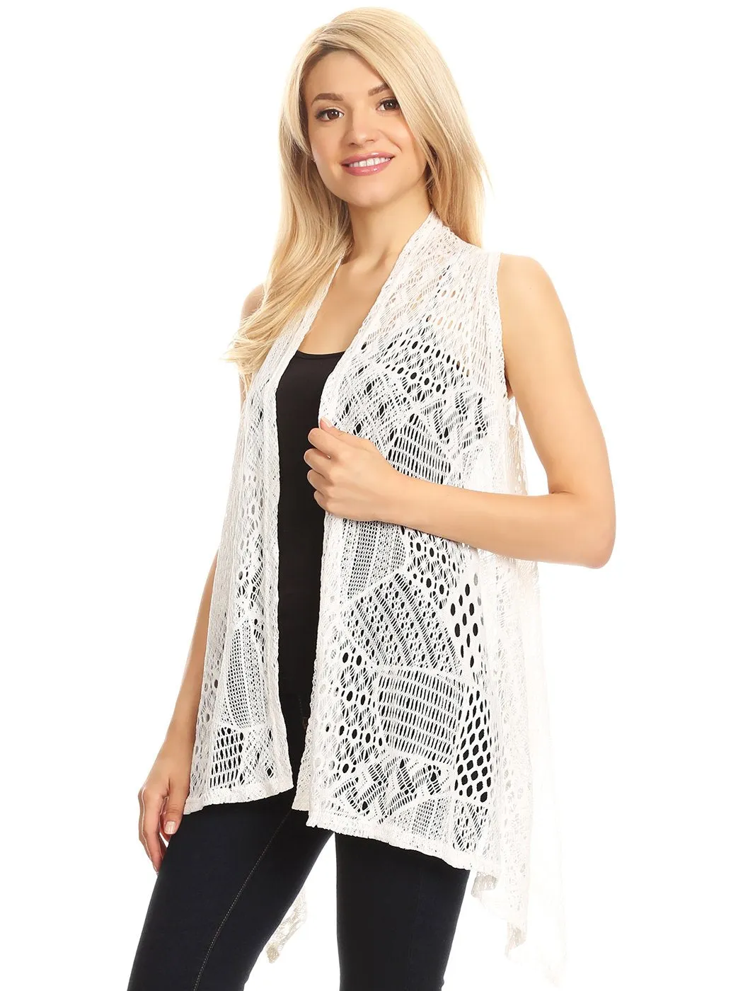 Anna-Kaci Womens Fringe Sequin Backless 1920s Flapper Cardigan