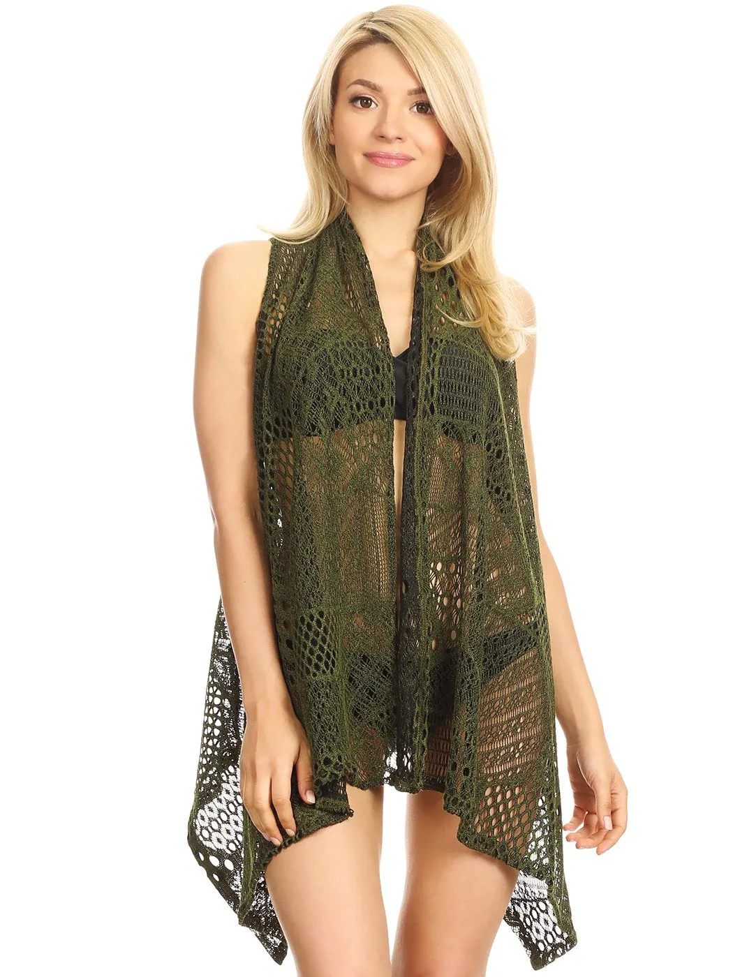 Anna-Kaci Womens Fringe Sequin Backless 1920s Flapper Cardigan