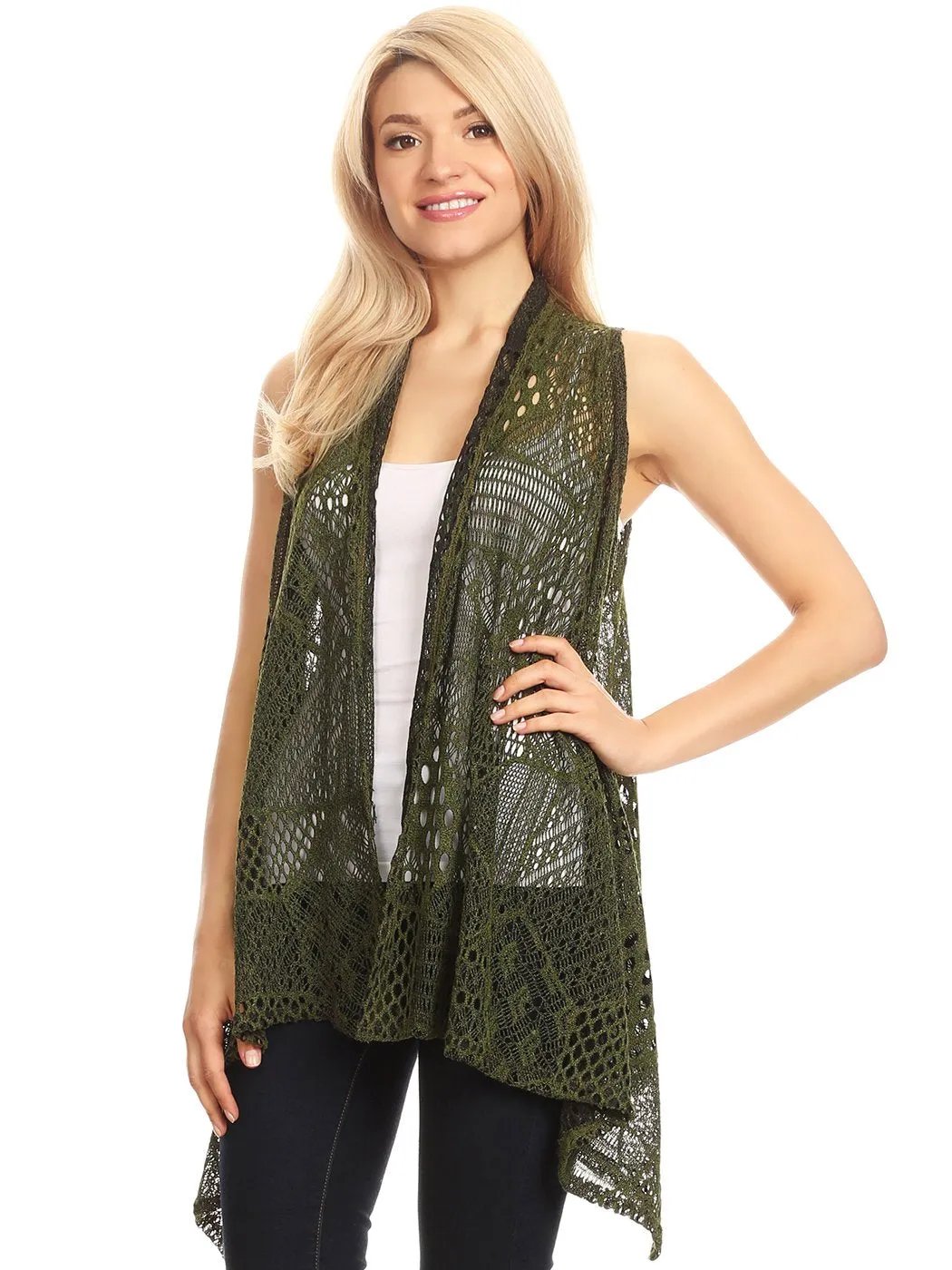 Anna-Kaci Womens Fringe Sequin Backless 1920s Flapper Cardigan