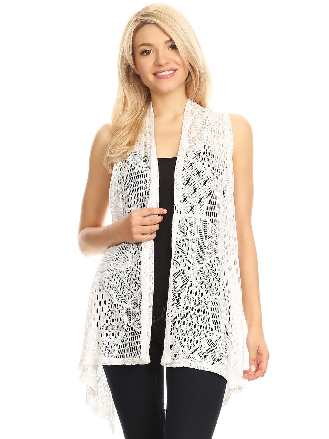 Anna-Kaci Womens Fringe Sequin Backless 1920s Flapper Cardigan