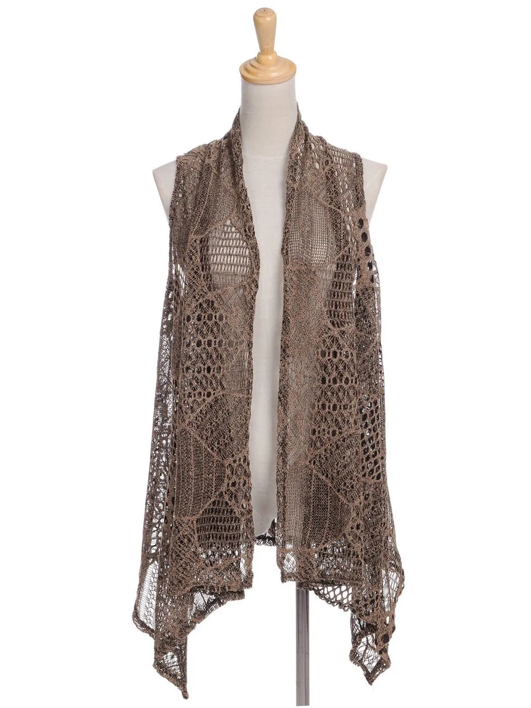 Anna-Kaci Womens Fringe Sequin Backless 1920s Flapper Cardigan