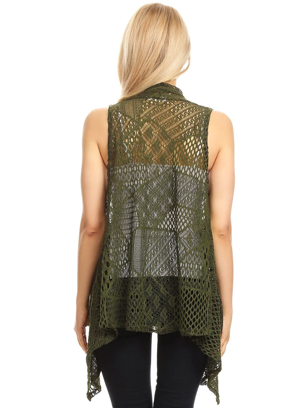 Anna-Kaci Womens Fringe Sequin Backless 1920s Flapper Cardigan