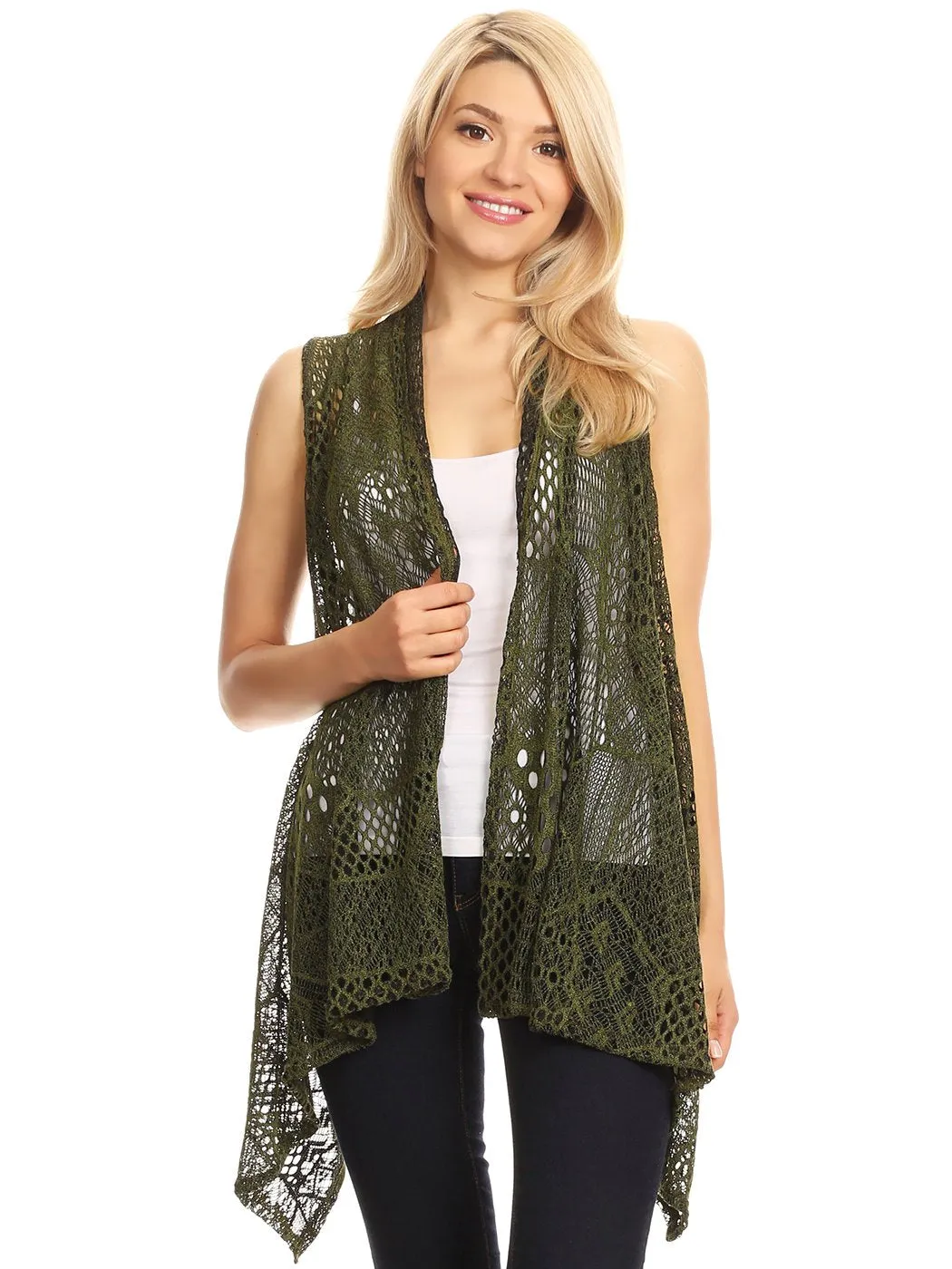 Anna-Kaci Womens Fringe Sequin Backless 1920s Flapper Cardigan