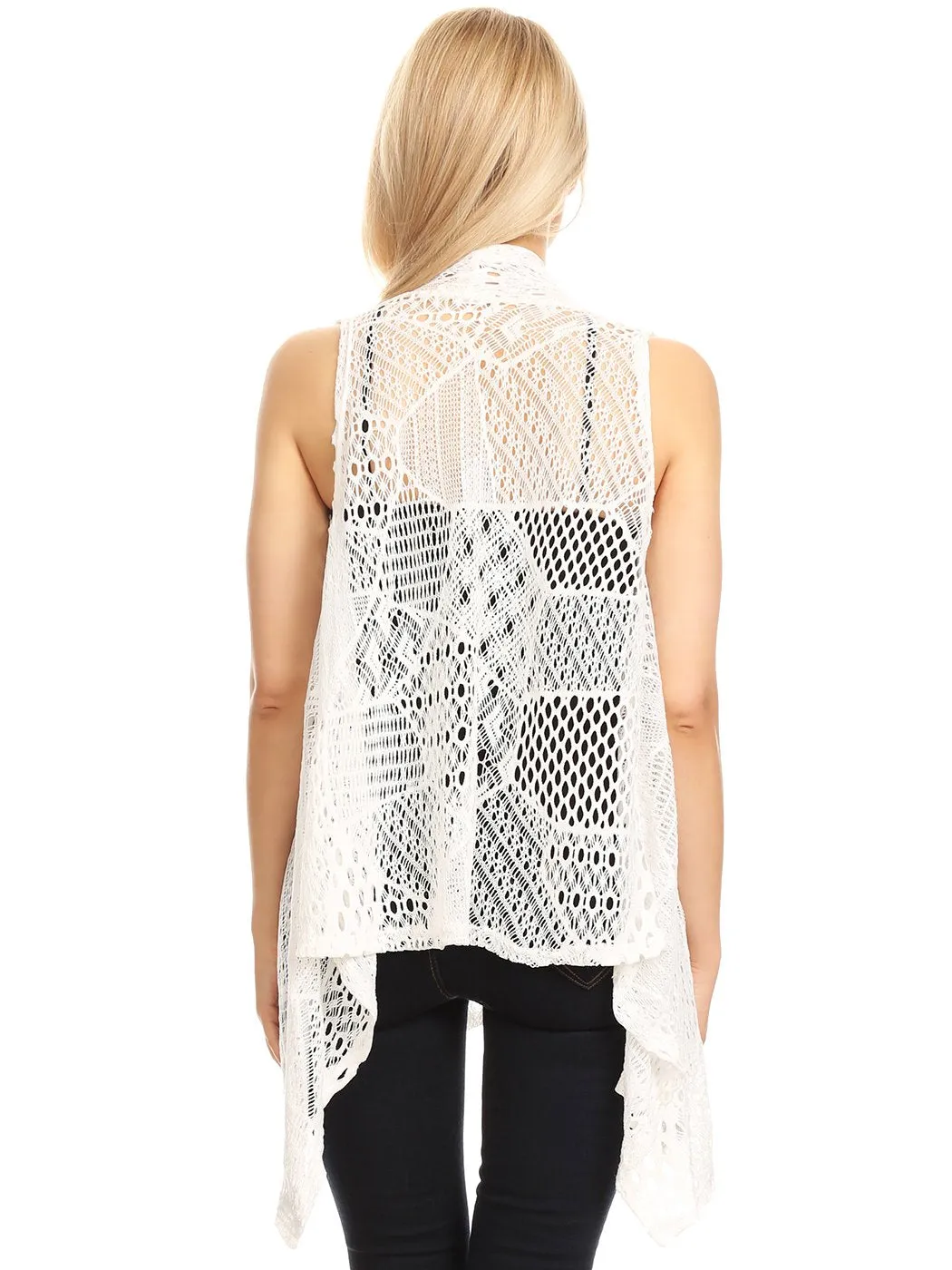 Anna-Kaci Womens Fringe Sequin Backless 1920s Flapper Cardigan