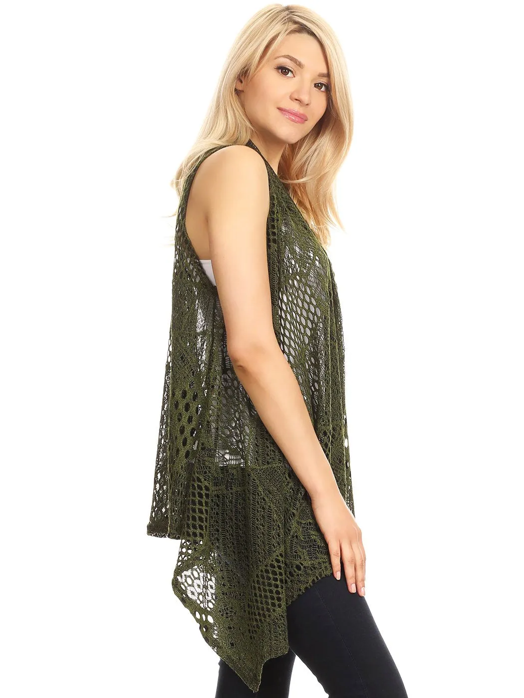Anna-Kaci Womens Fringe Sequin Backless 1920s Flapper Cardigan