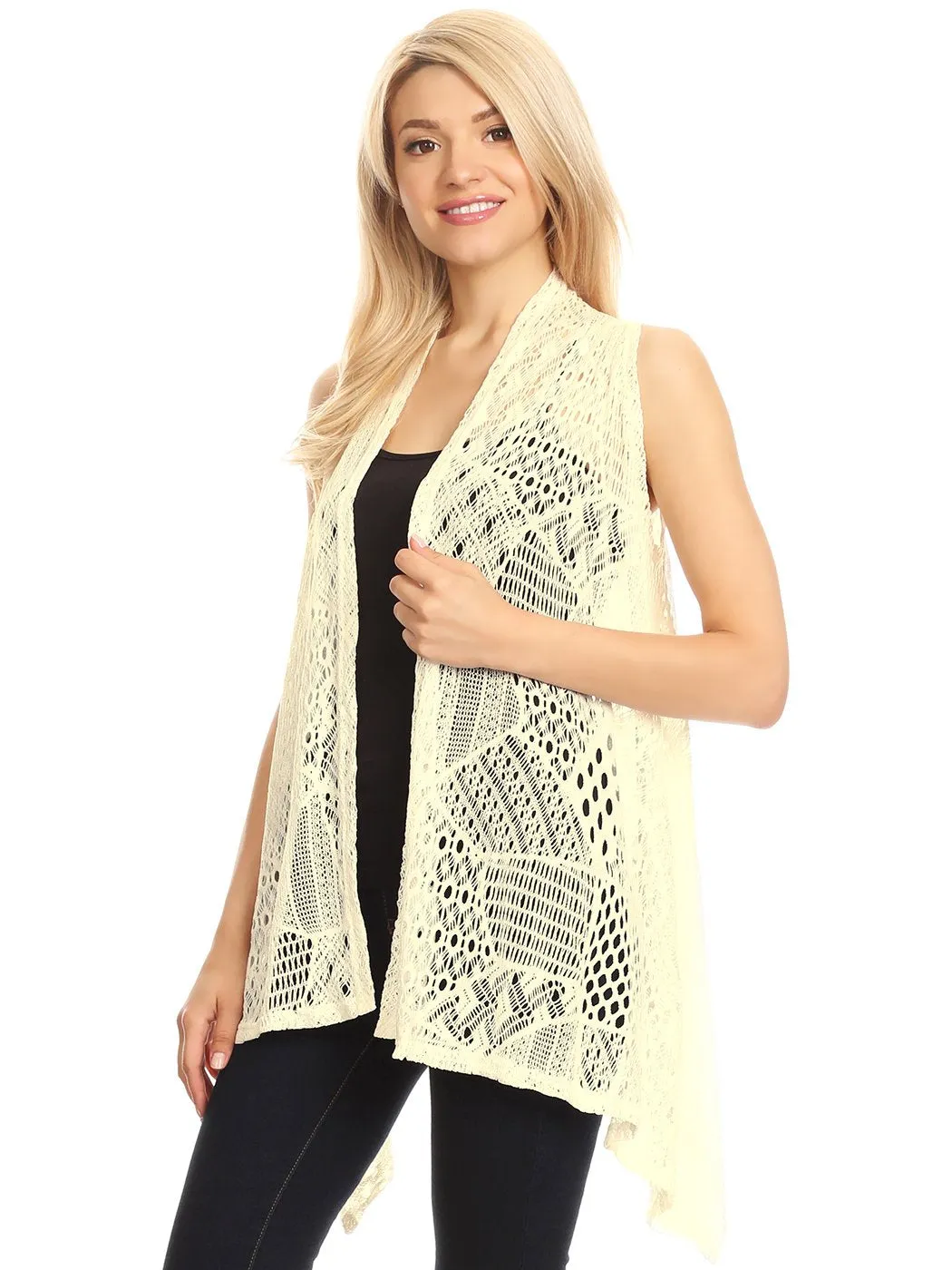 Anna-Kaci Womens Fringe Sequin Backless 1920s Flapper Cardigan