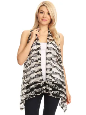 Anna-Kaci Womens Fringe Sequin Backless 1920s Flapper Cardigan