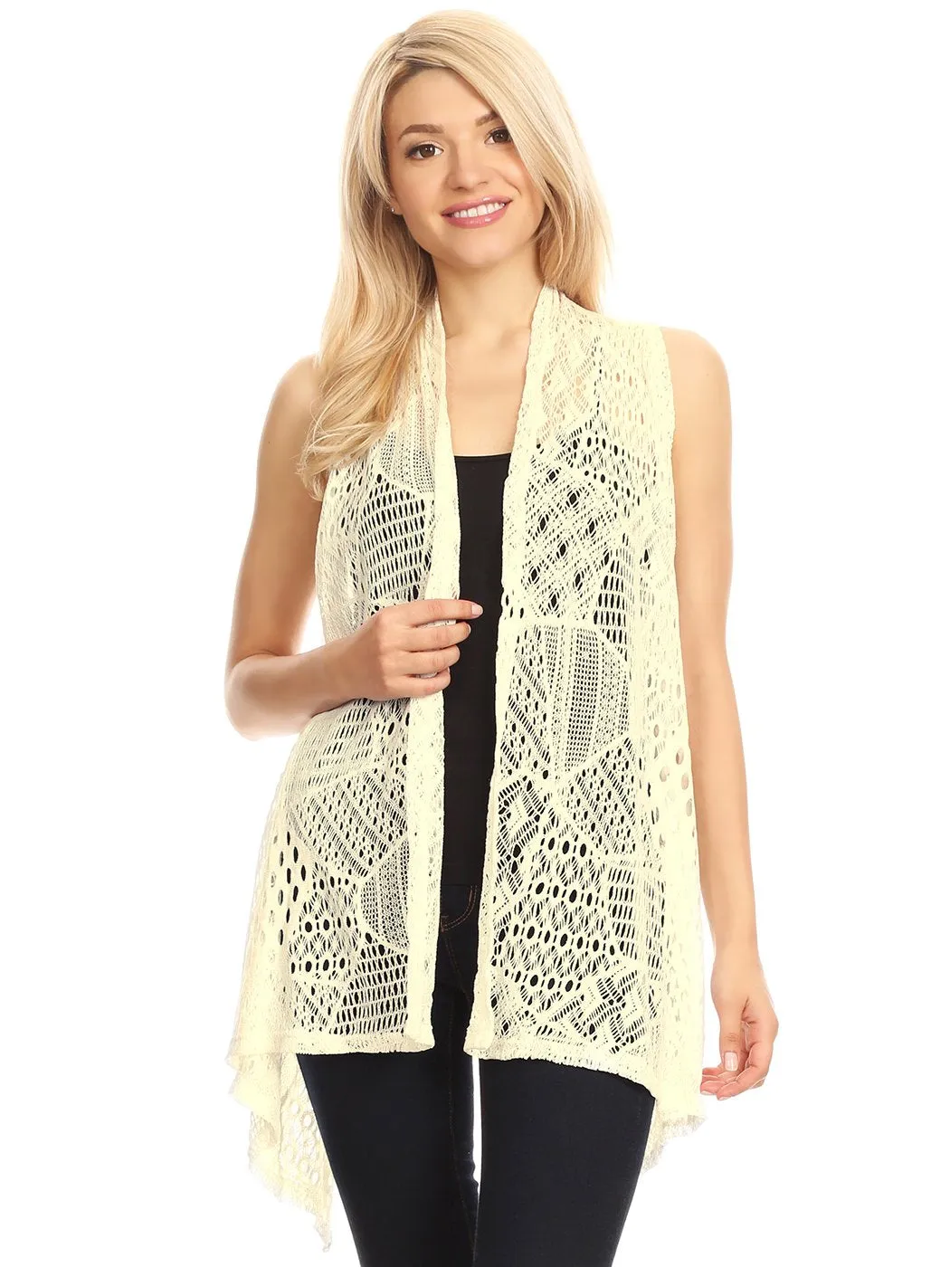 Anna-Kaci Womens Fringe Sequin Backless 1920s Flapper Cardigan