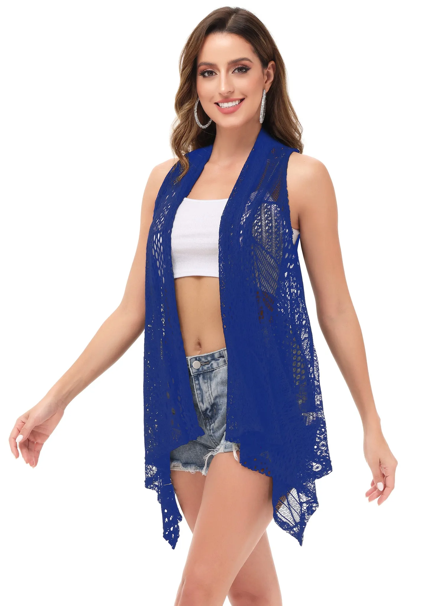 Anna-Kaci Womens Fringe Sequin Backless 1920s Flapper Cardigan