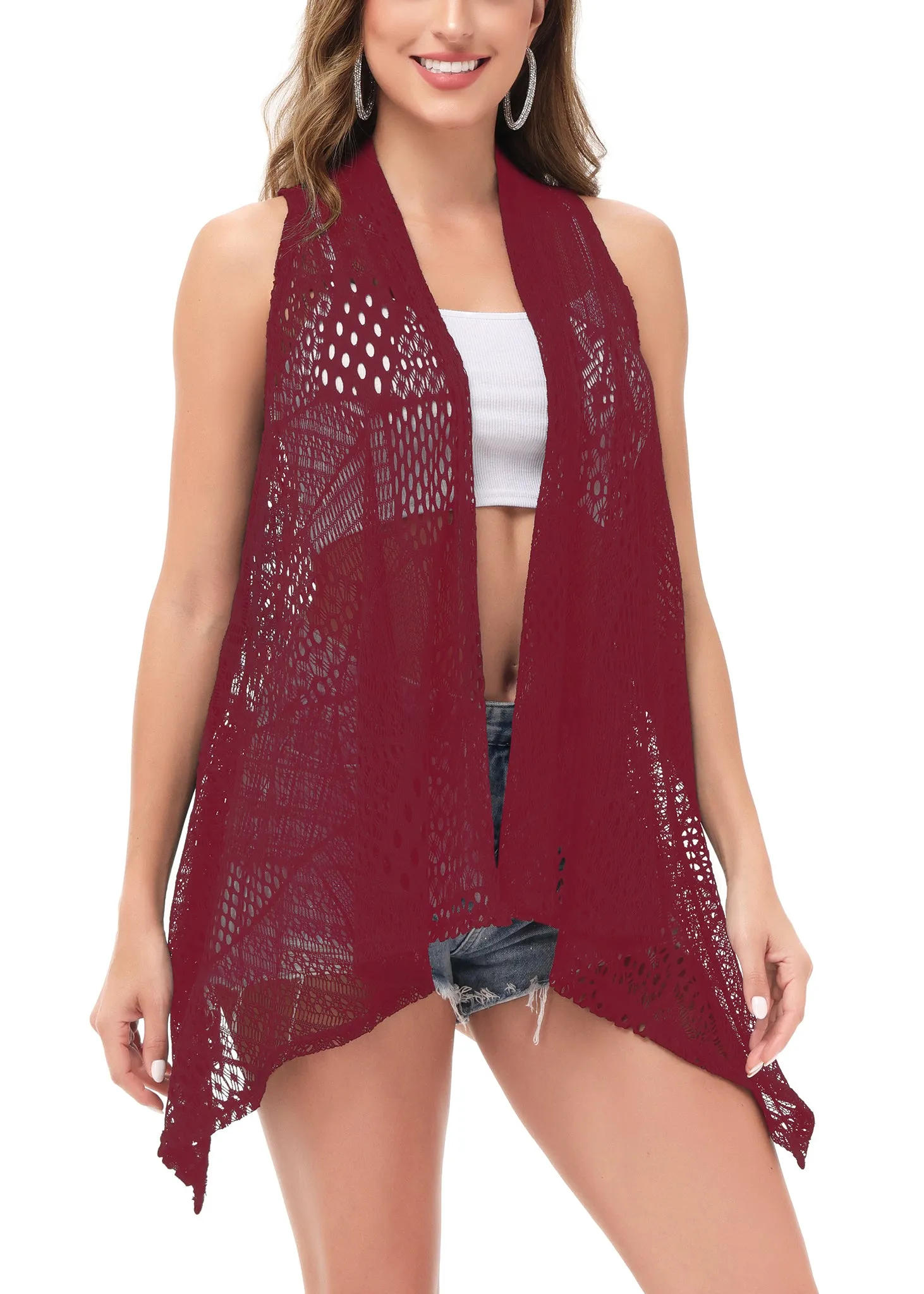 Anna-Kaci Womens Fringe Sequin Backless 1920s Flapper Cardigan