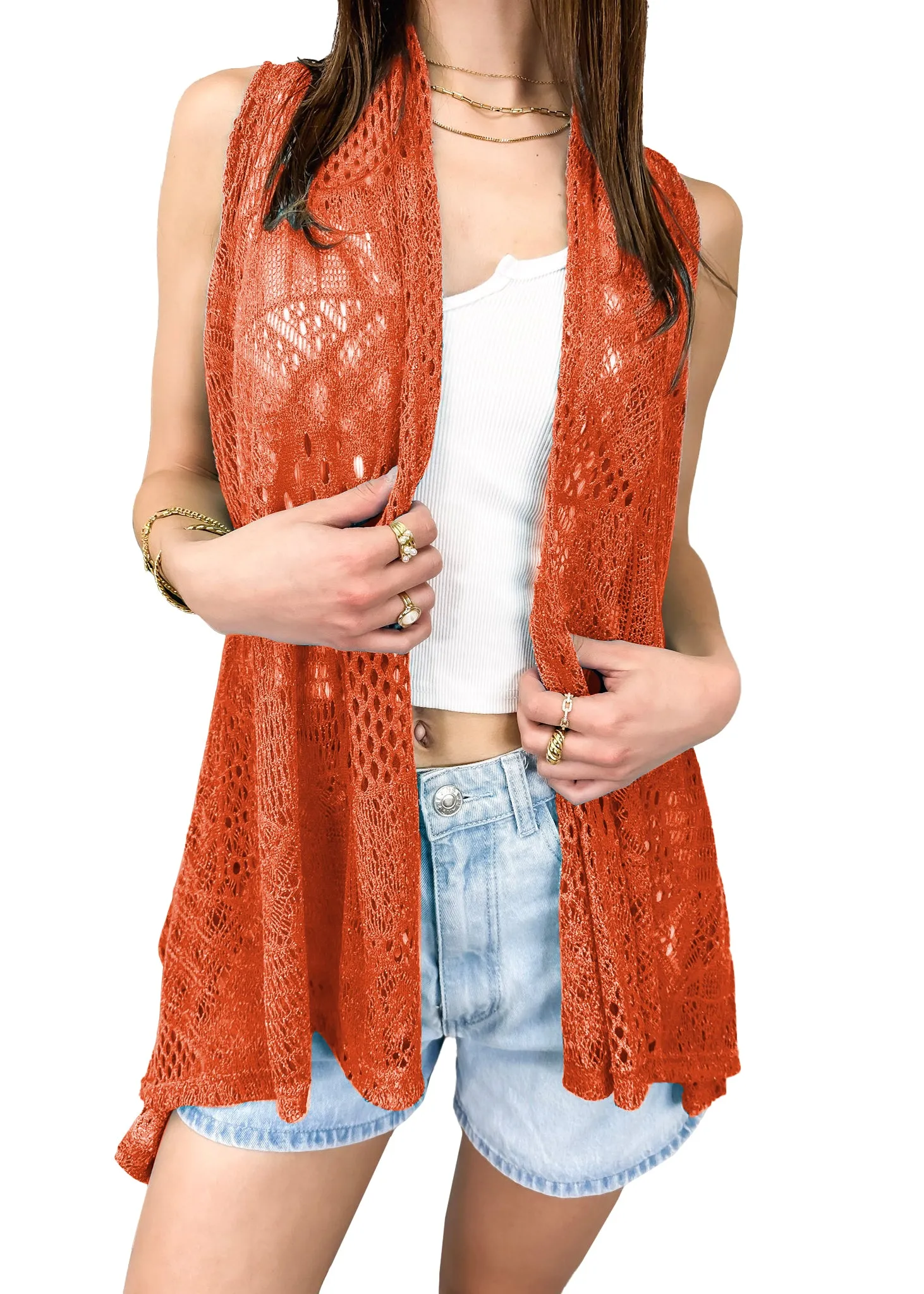 Anna-Kaci Womens Fringe Sequin Backless 1920s Flapper Cardigan
