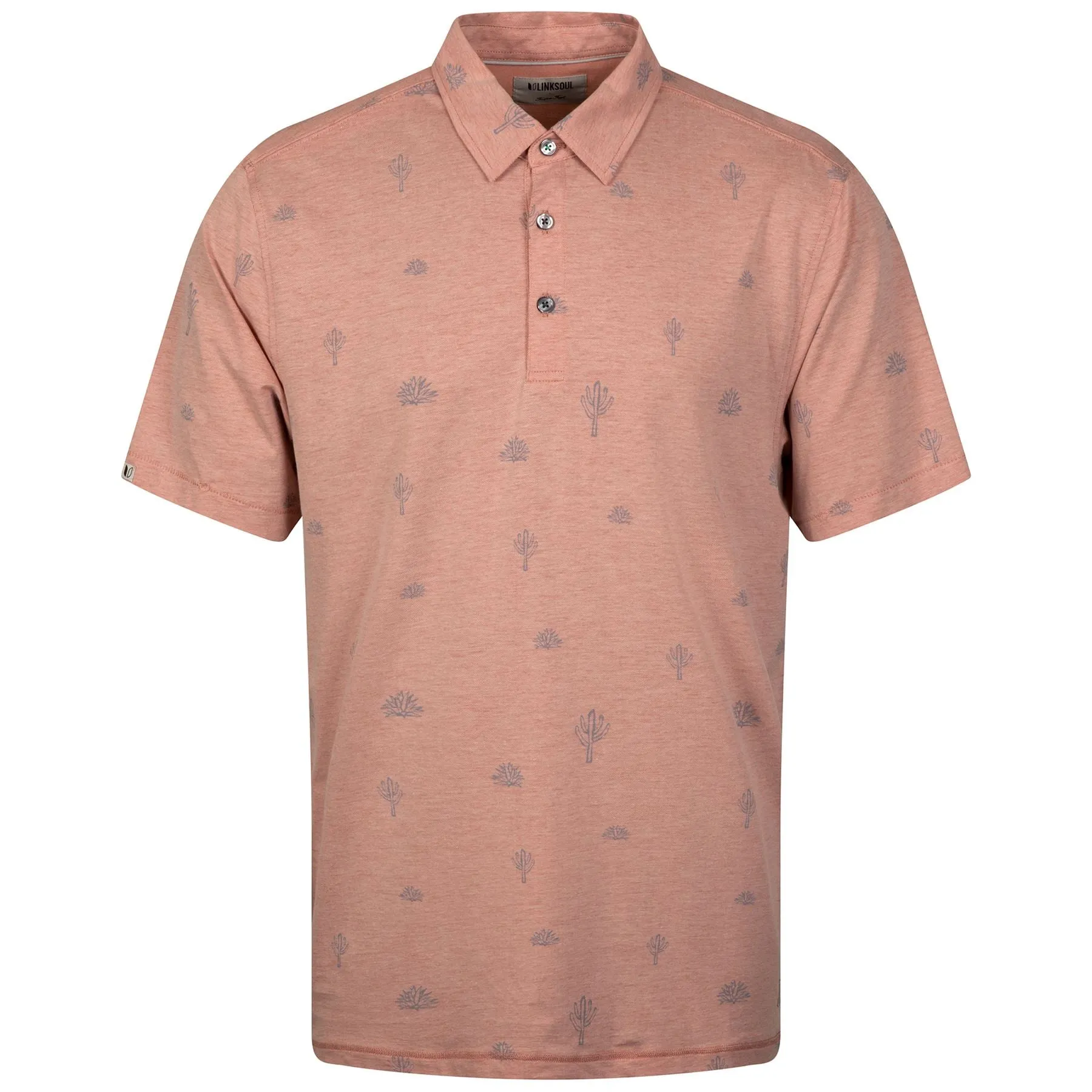 Astoria Cactus Print Polo Light Coral Oak - SS24