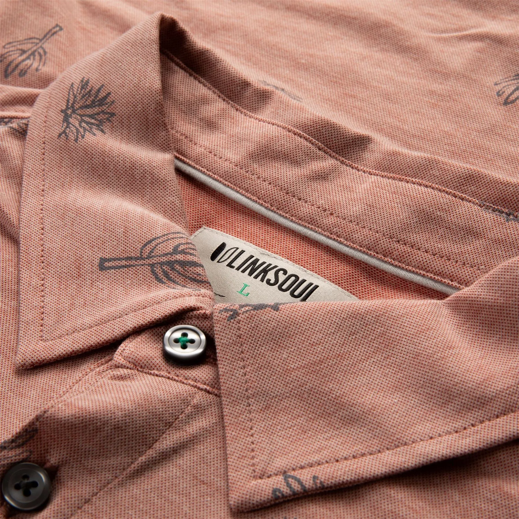 Astoria Cactus Print Polo Light Coral Oak - SS24