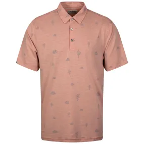 Astoria Cactus Print Polo Light Coral Oak - SS24