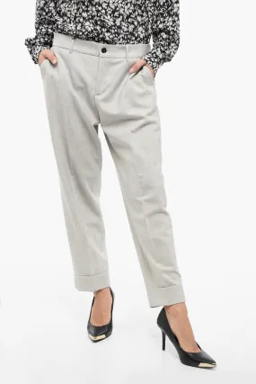 Berwich Stretchy Wool Pants with Elastic Waist Band