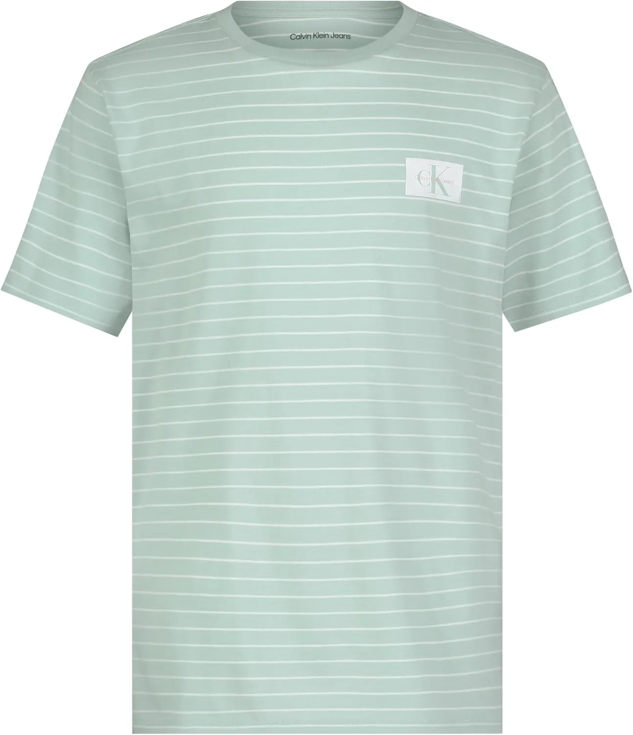 Calvin Klein Boys' Short Sleeve Striped Crew Neck T-Shirt, Soft, Comfortable, Relaxed Fit