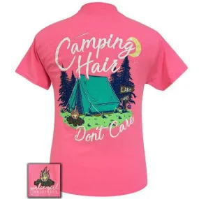 CAMPING HAIR NEON PINK TEE