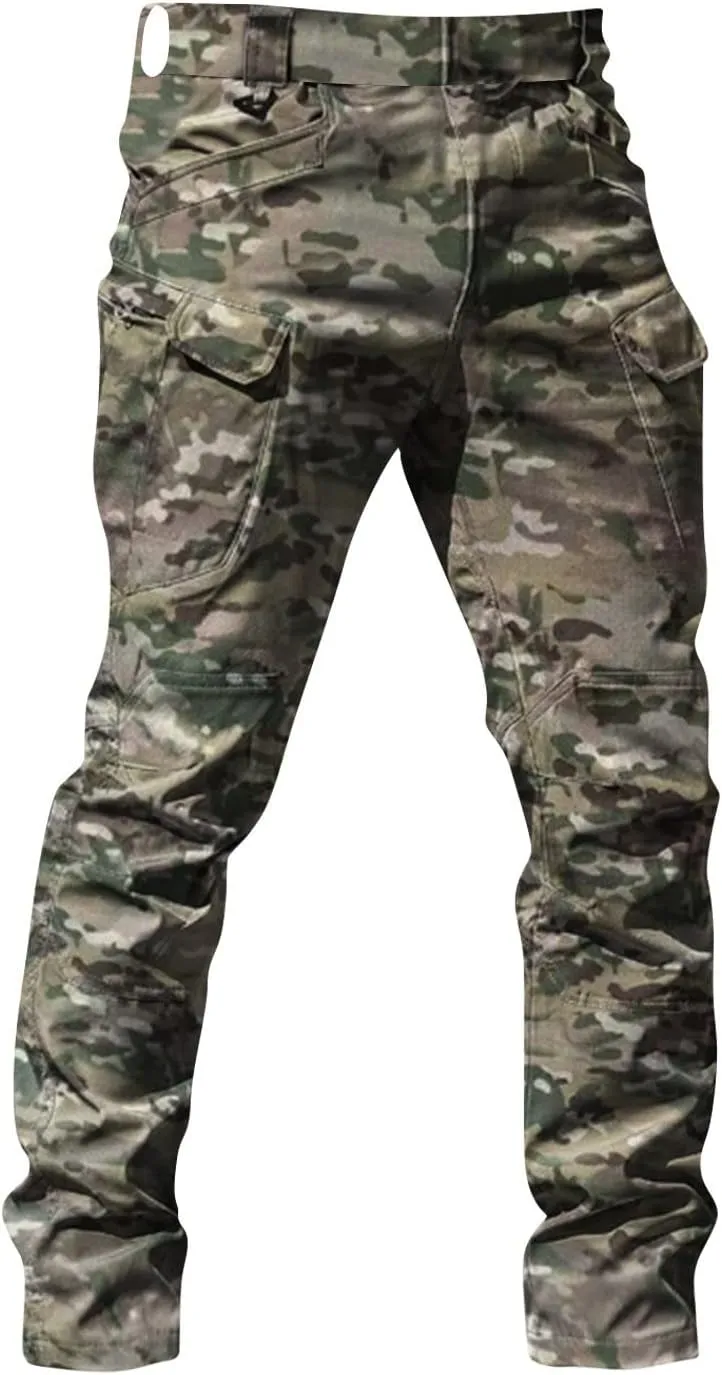 Cargo Pants for Men Stretch Tactical Pants Multi Pockets Hiking Pant Water Resistant Ripstop Relaxed Fit Trousers
