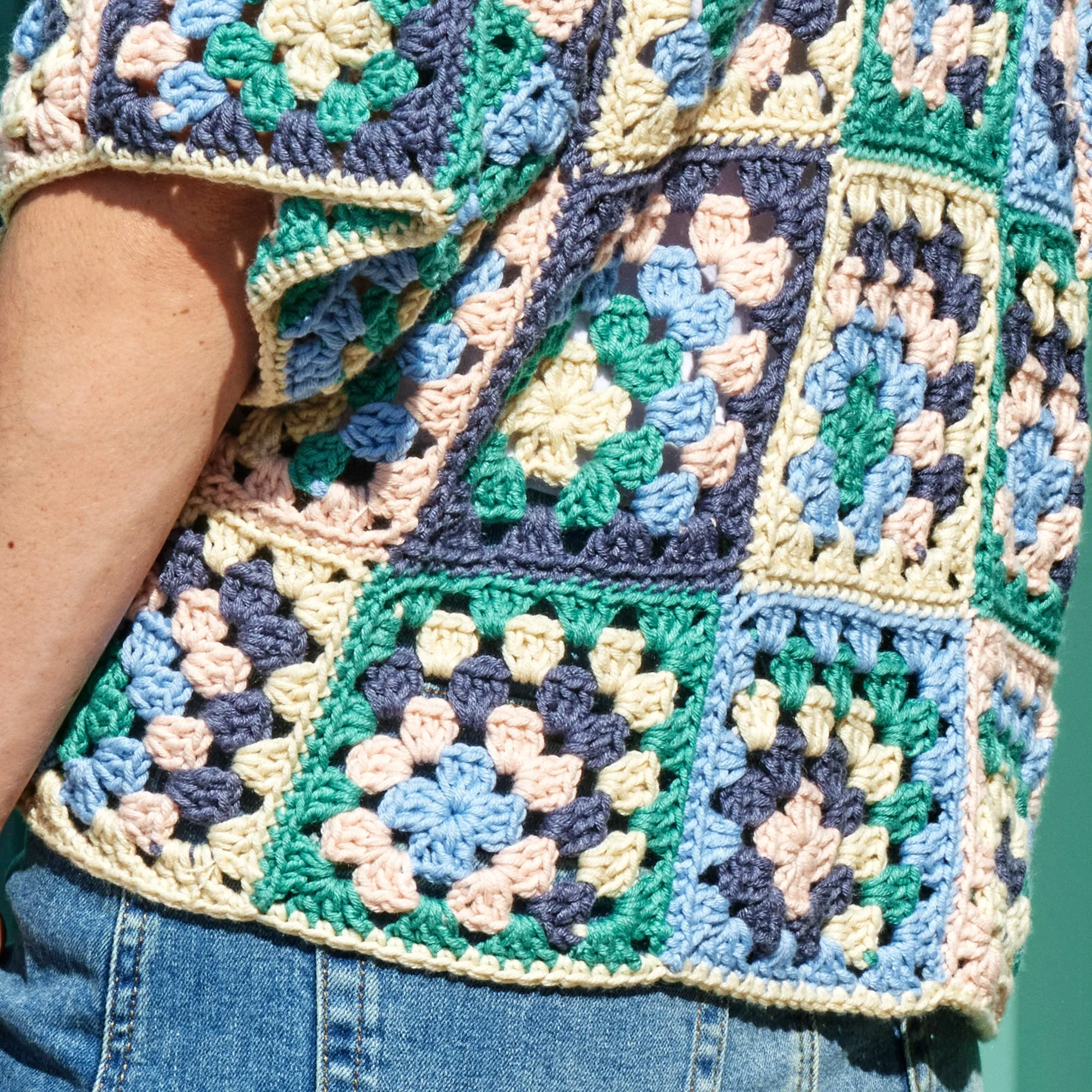 Caron Crochet Granny Boxy Cardigan